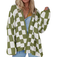 Oversized Checked Cardiagn